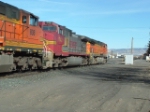 BNSF 742 C44-9W heading through yard